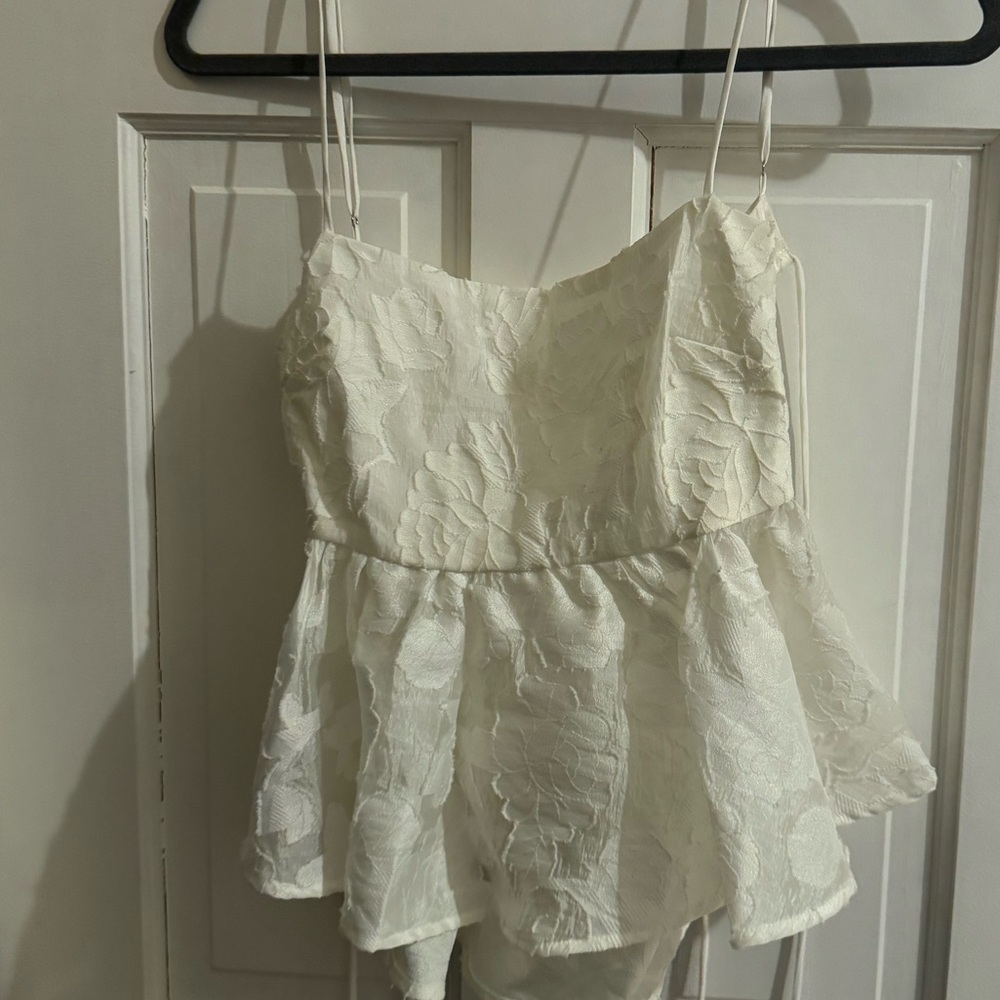 Elegant White Floral Women's Top